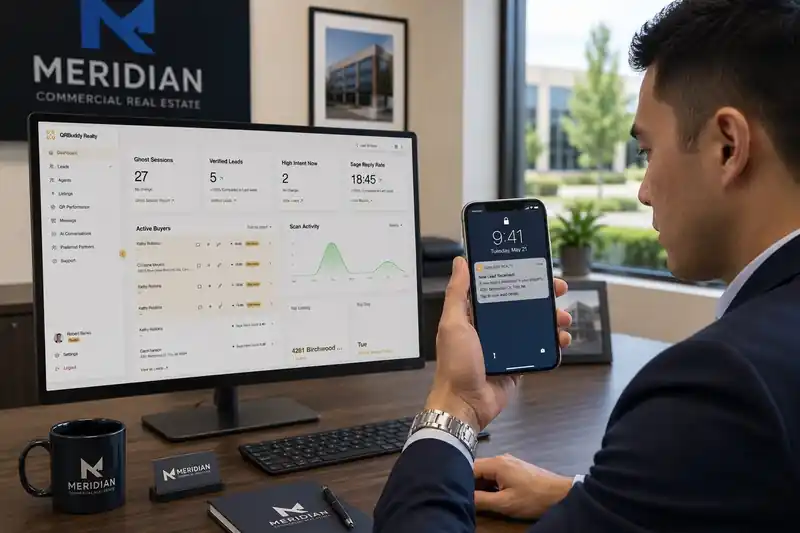 Agent receives lead notification with dashboard